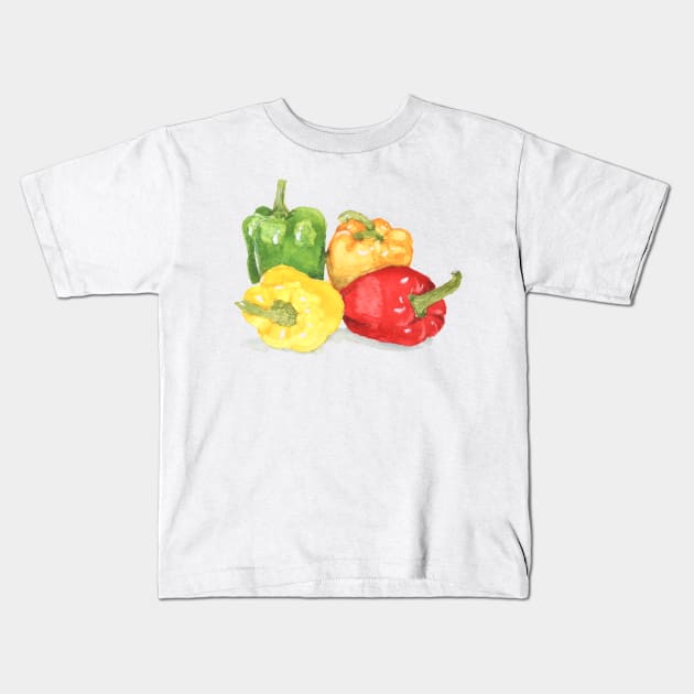 Bell Peppers Kids T-Shirt by thejodylinn